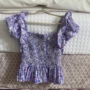 love the label purple smocked shirt
